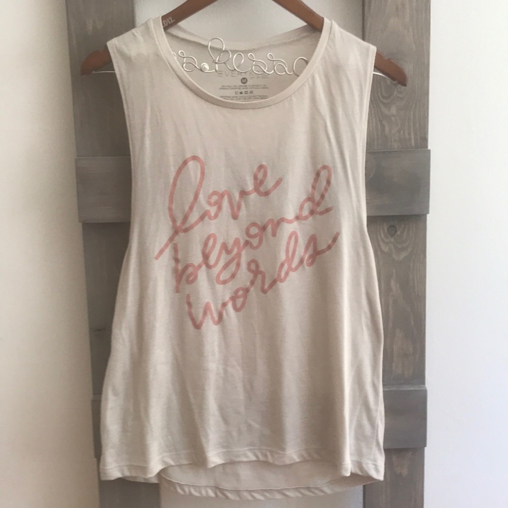 NWOT Love Beyond Words Muscle Tank